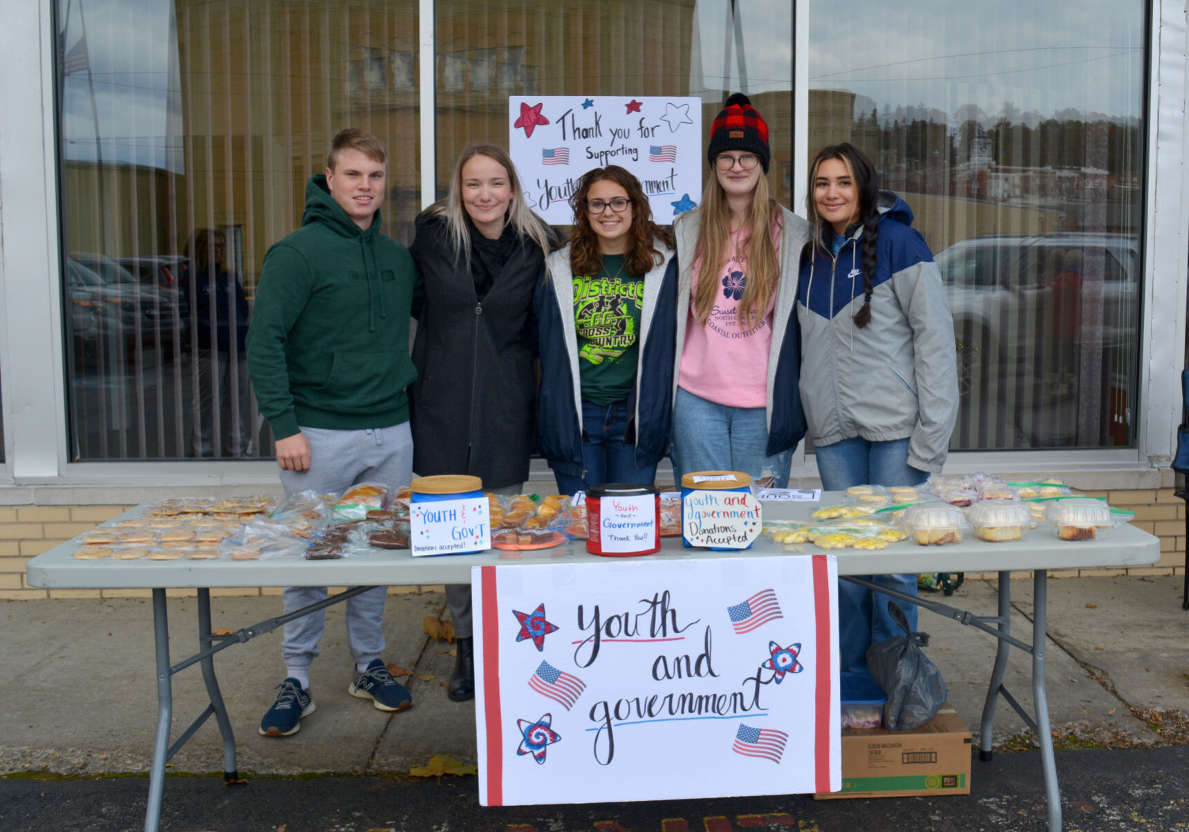 Youth and Government Club spreading message at the polls