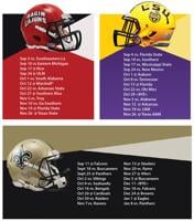 Cajuns, Tigers and Saints Football Schedules