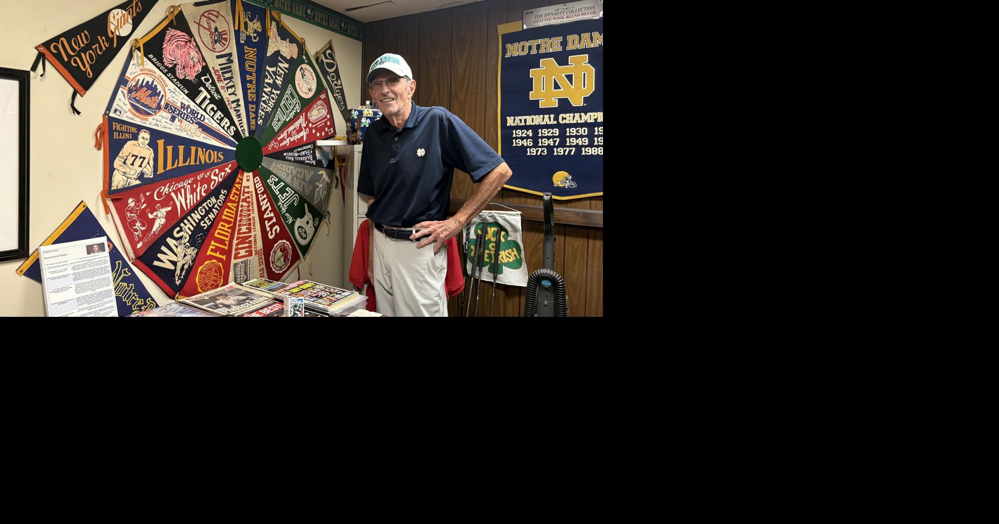 Leary's sports collection, spanning seven decades, features MLB, Notre Dame and local legends