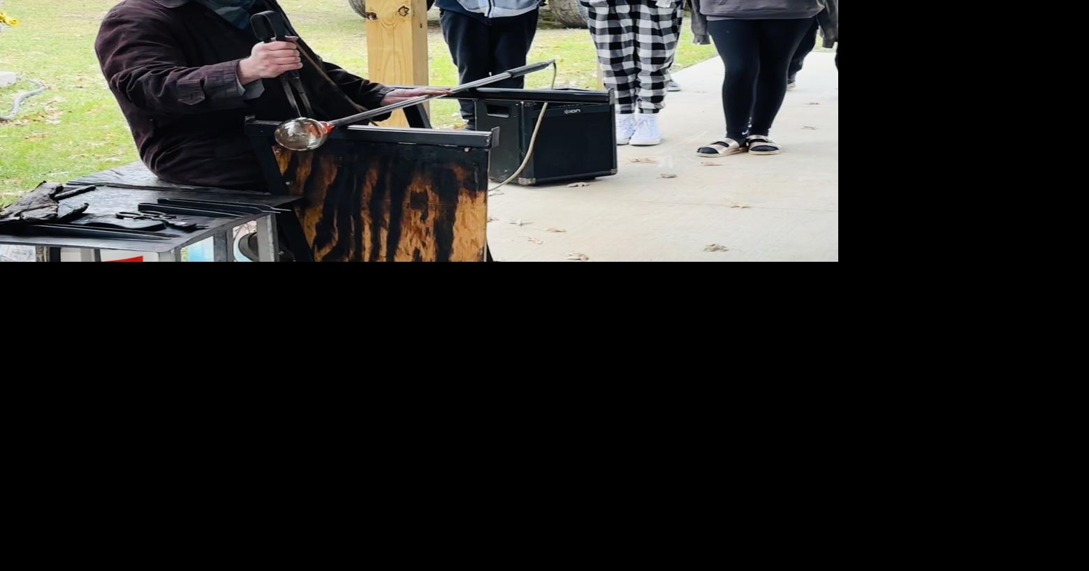 Keystone College glass blowing demo visits Harlan Rowe Local/Regional