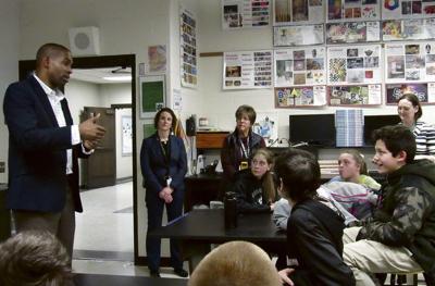 Rep. Delgado meets with students at Worcester Central School