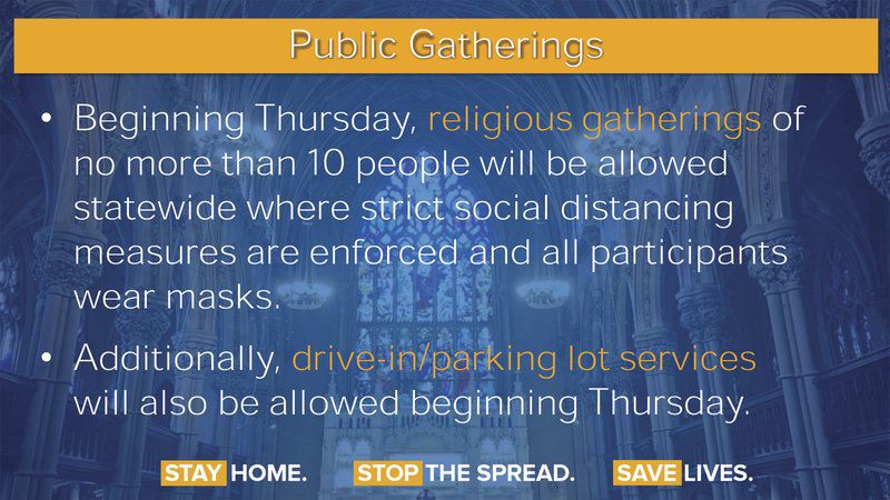 Cuomo says churches can reopen, with limit of 10 attendees