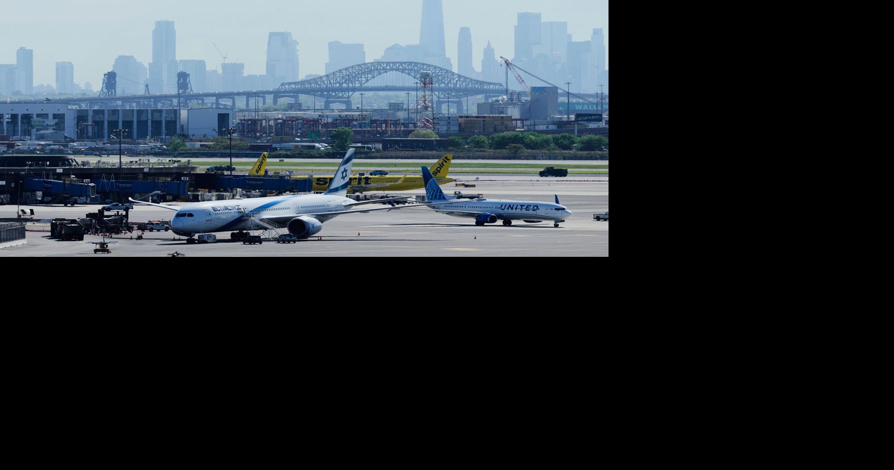 A United jet narrowly avoided catastrophe when it struck a truck near Newark airport during landing