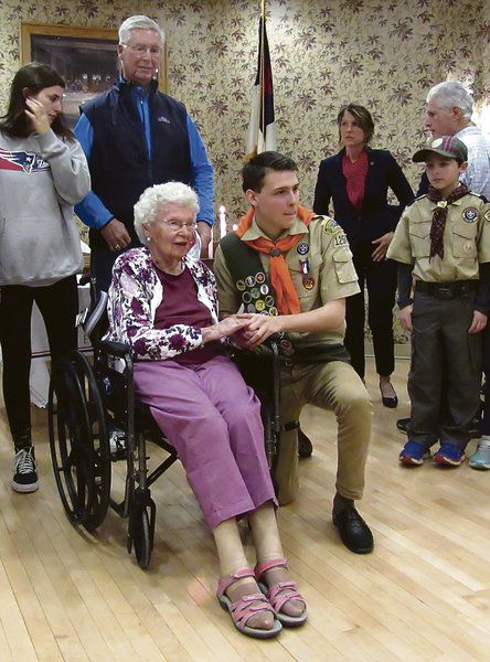 Teen brings Eagle Scout ceremony to grandmother, 102