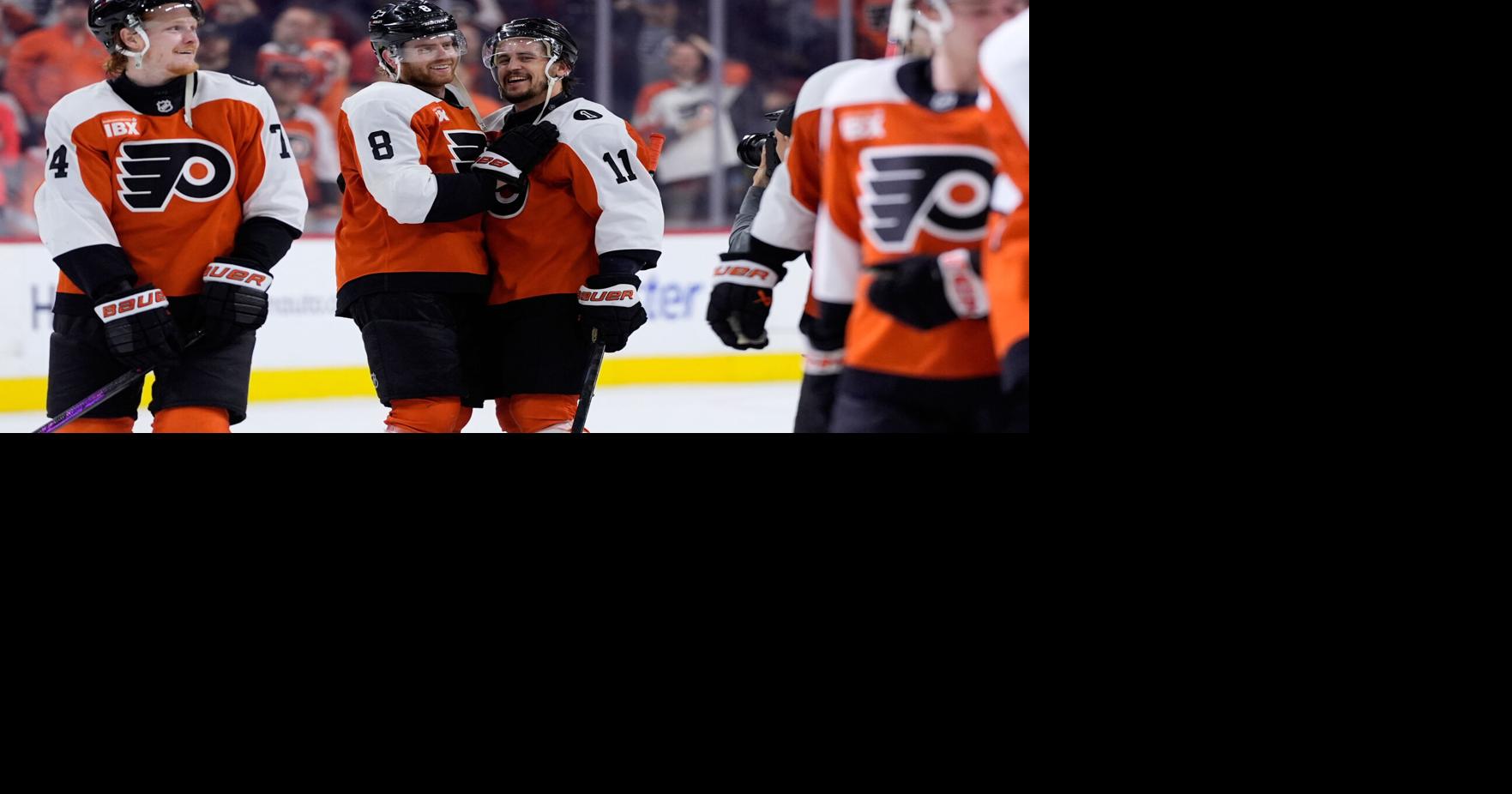 Cam York threw his stick in the stands after scoring an OT winner, but the Flyers star got it back