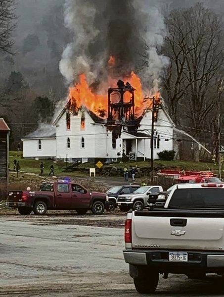 Fire engulfs church built in 1880s