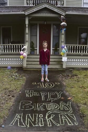 Neighbors Surprise Boy With Sidewalk Messages on Birthday 