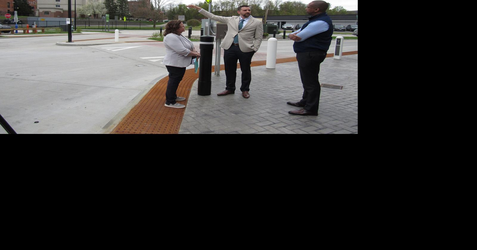 State official visits Oneonta transit hub downtown