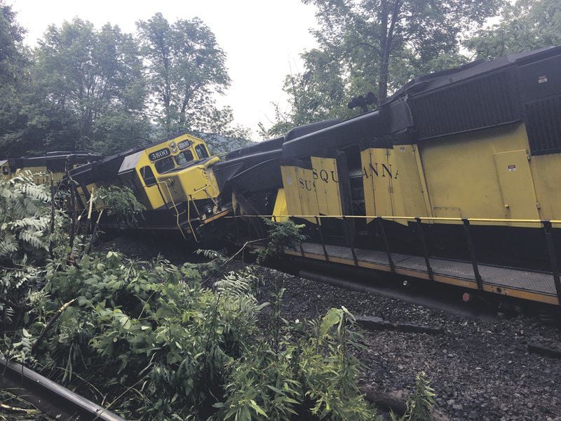 Train Derails In Deposit; Flooding Blamed | Local News | Thedailystar.com