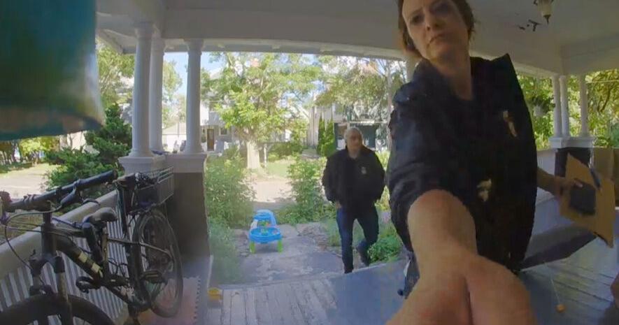 Another New York resident says he was warned by officers after criticizing ICE
