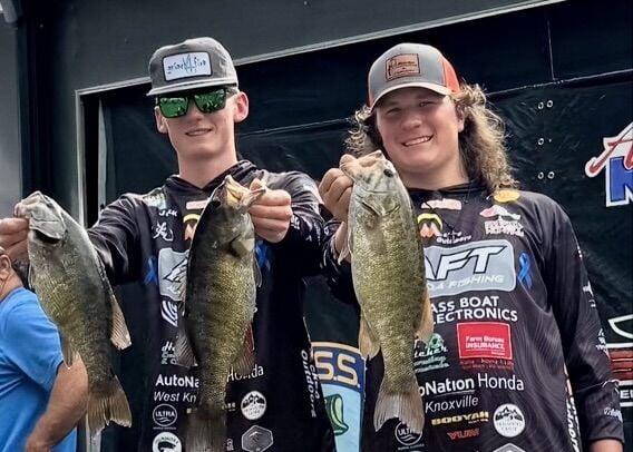 Jack Hall and Harlyn Nelson with their catch at the Central TBN Championship
