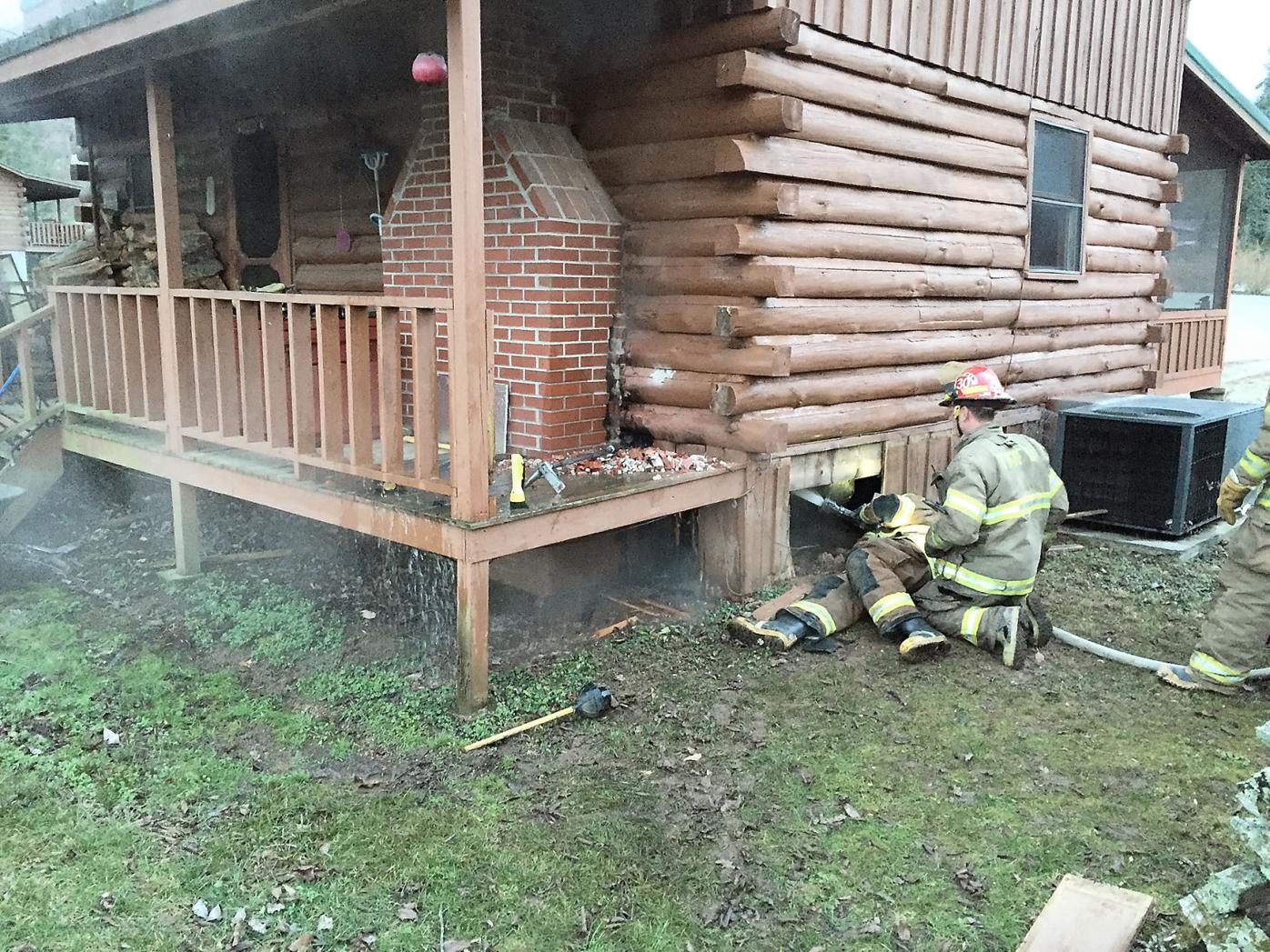 Fire damages log cabin in Townsend News