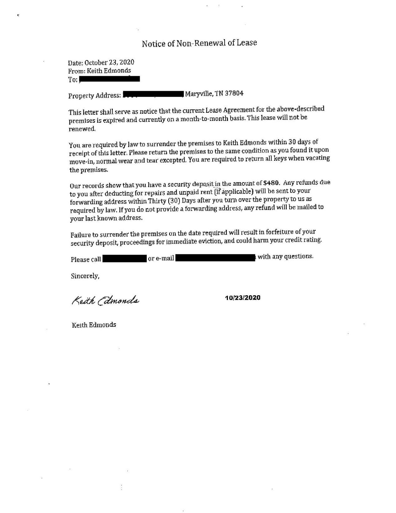 Notice Of Non renewal Of Lease News Thedailytimes