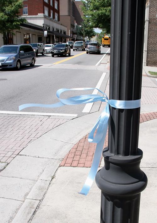 Blue ribbons line downtown Maryville