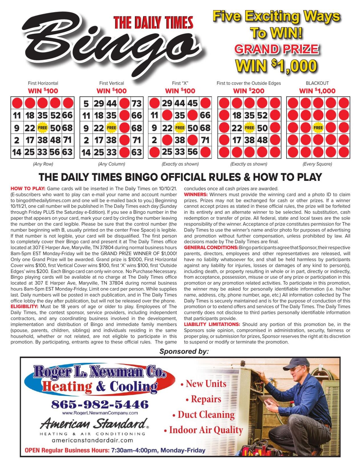 BINGO RULES 2021 Thedailytimes BINGO RULES 2021 Thedailytimes