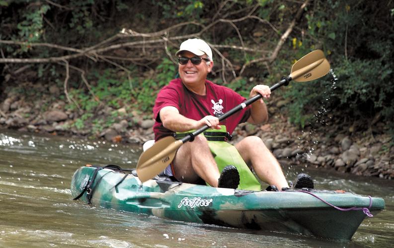 Mark Hartsoe paddles down the Little River
