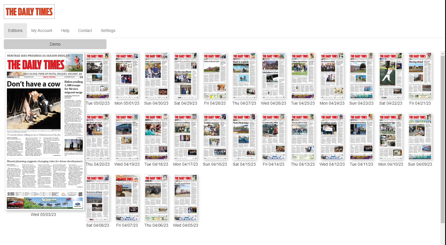 E edition how to site thedailytimes