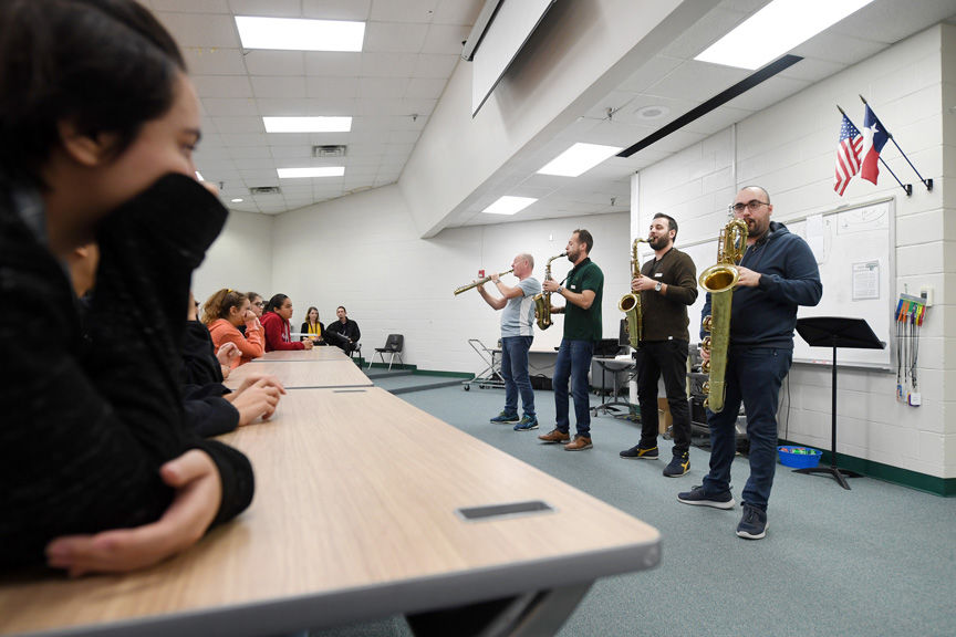 Saxophone Quartet Plays For College Station Students Local News