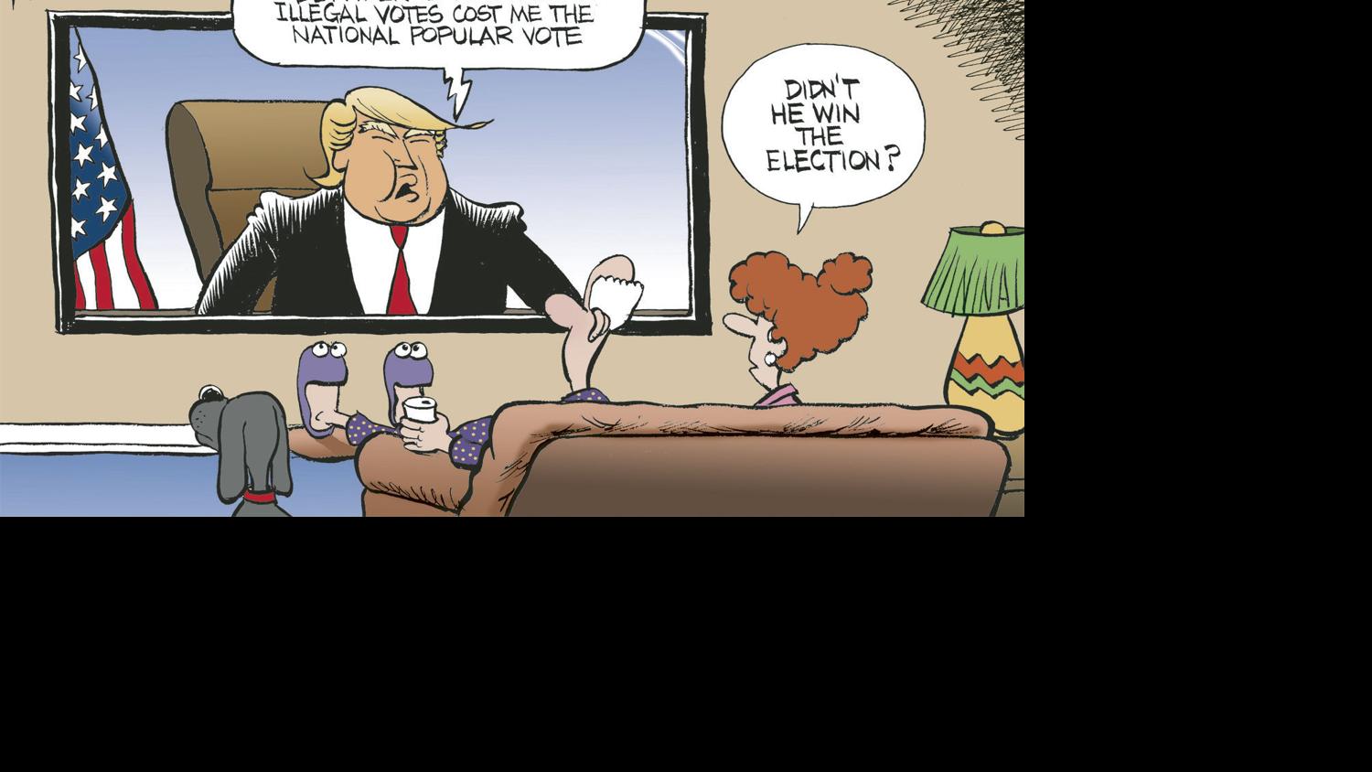 Bruce Plante Cartoon President Trump and the popular vote Cartoons