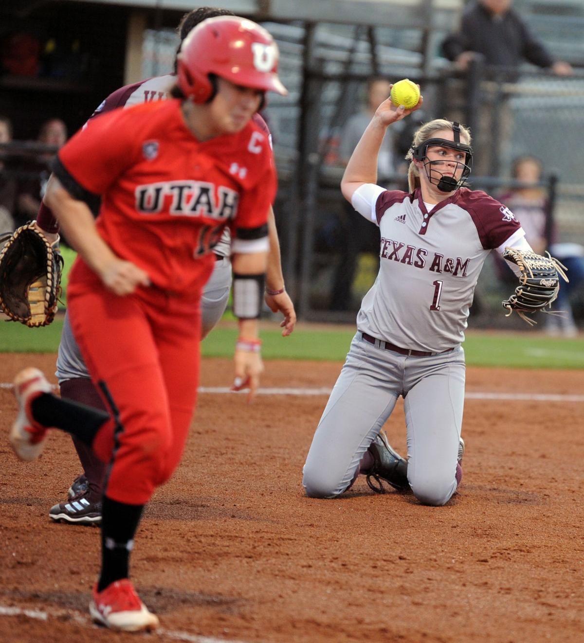 Texas A&M softball team splits two games at home tournament Softball