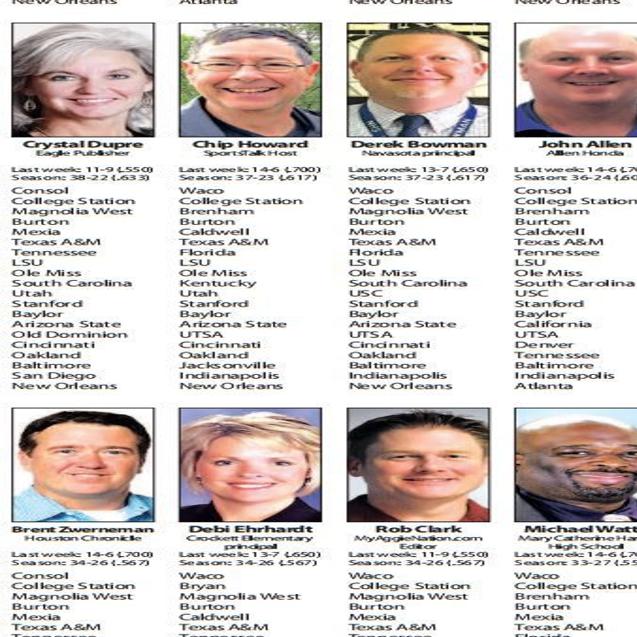 Principals Have Good Week On Prognosticator Panel Football Theeagle Com
