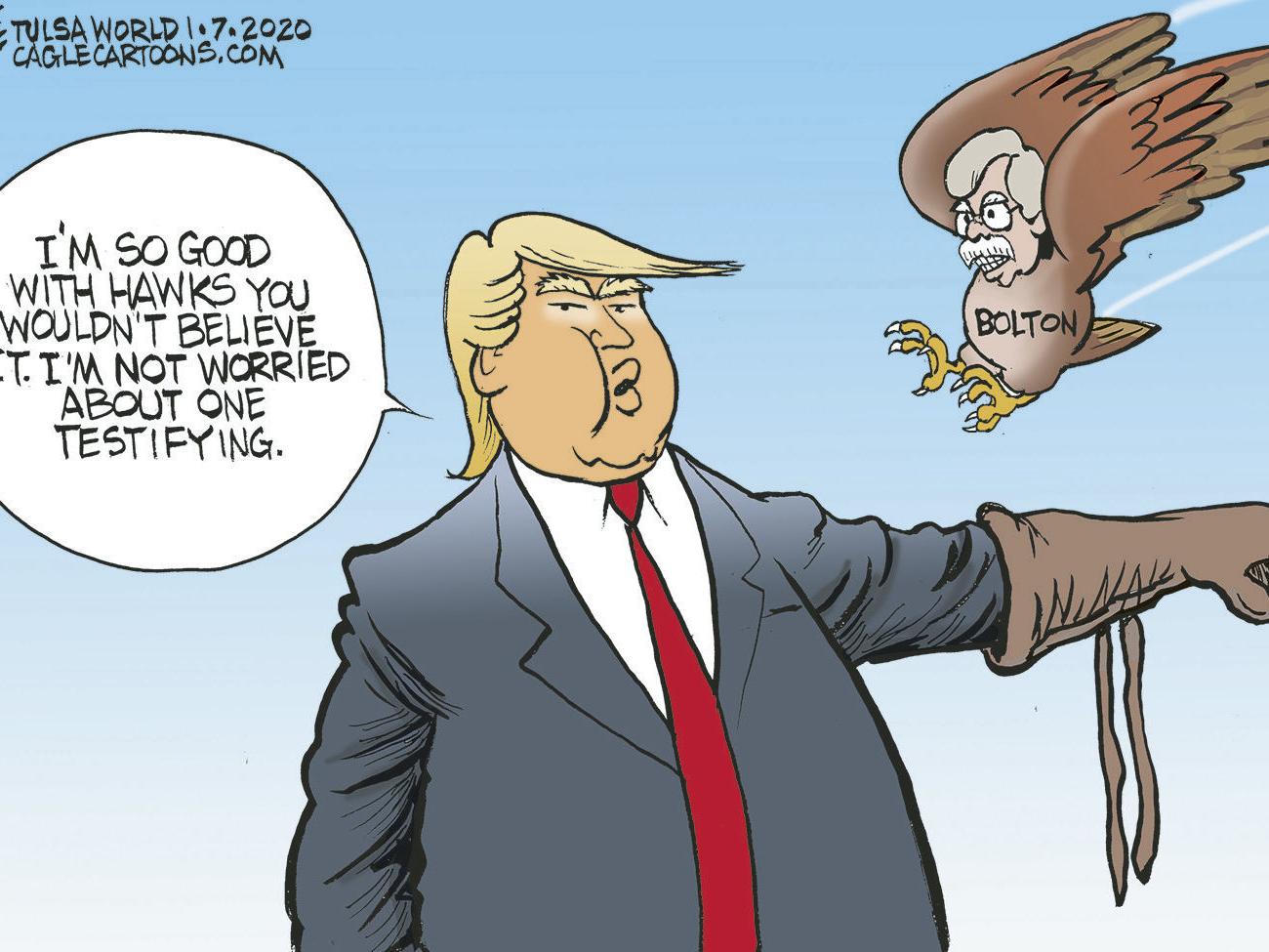 Bruce Plante Cartoon Trump The Hawk Wrangler Cartoons Theeagle Com