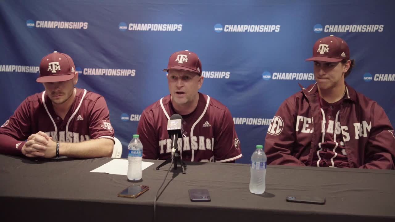 Texas A M baseball team members discusses season ending loss to Stanford