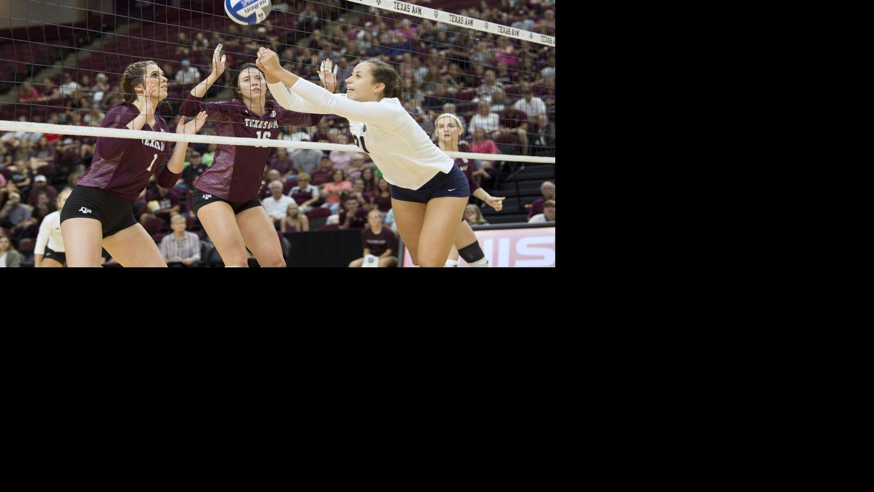 Young Texas A&M volleyball team pushes Penn State to five sets