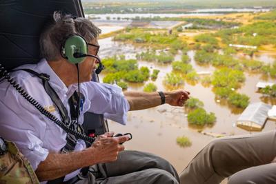 Governor Abbott Surveys Flood Damage In Cotulla, Requests Additional Counties For Major Disaster Declaration