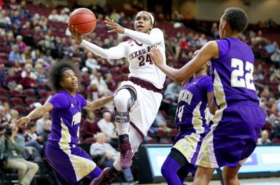 Jones Dings Knee In Aggie Women Basketball Team S Win Over Prairie