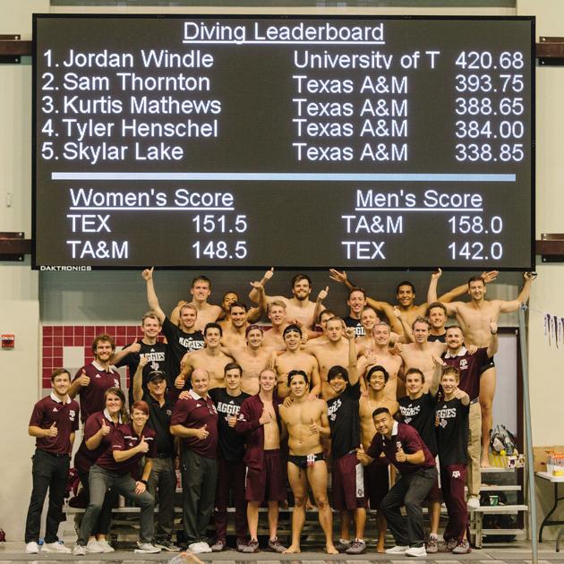 Texas A&M men's swimming and diving team beats Texas for first time in 55 years Aggie Sports