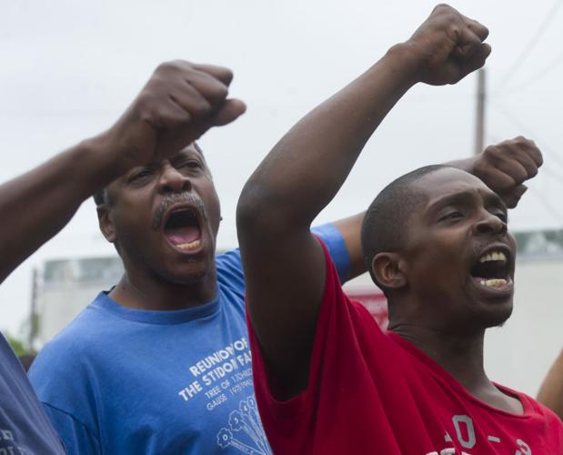 Hearne residents gather for peaceful protest outside police department