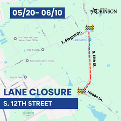 Lane Closure - South 12th Street