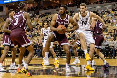 Nebo Helps Texas A M Men S Basketball Team Hold Off Missouri 66 64
