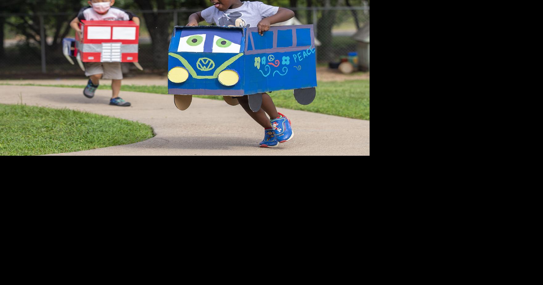 Gallery Cardboard box car race at Becky Gates Children's Center