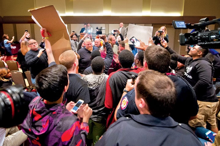 Alt Crowd 'Alt-right' leader Richard Spencer spars with MSC crowd