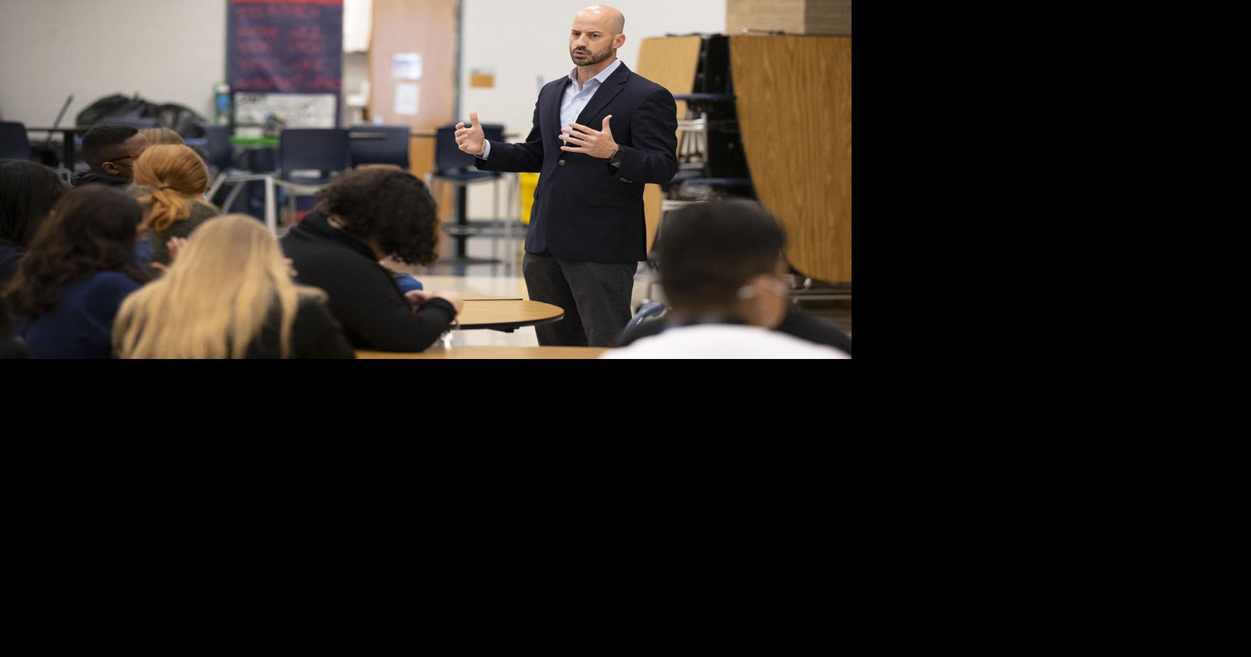 Dr. Seth Sullivan visits with Bryan eighth graders about being a ...