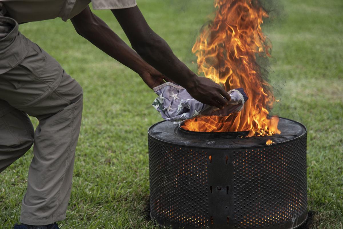 Flag retirement ceremony