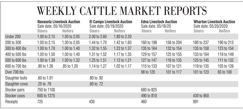 Cattle Chart for May 23, 2020 | News | thefacts.com