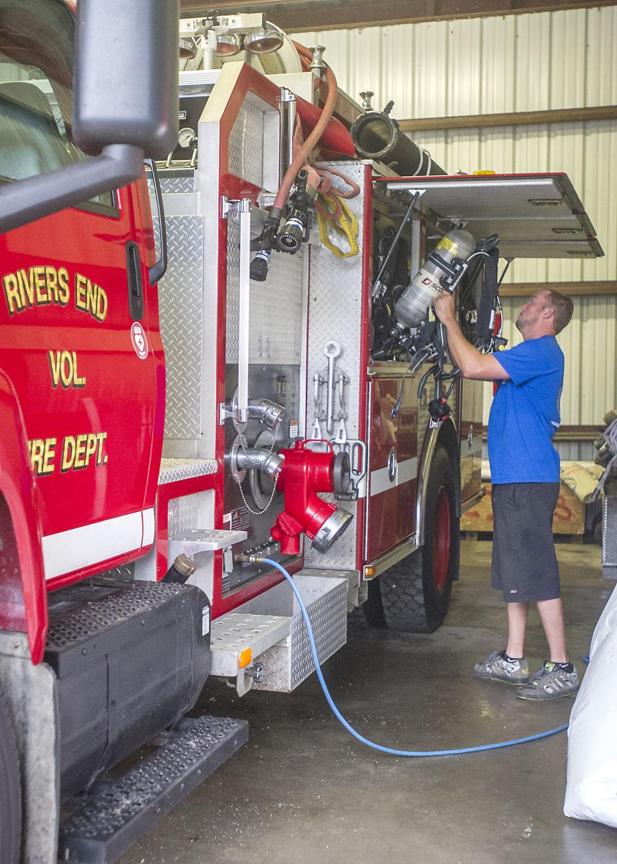 River's End Volunteer Fire Department to show off the new addition to