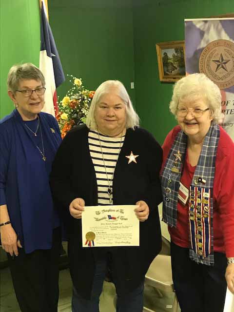 Cradle of Texas Daughters of the Republic of Texas New Member