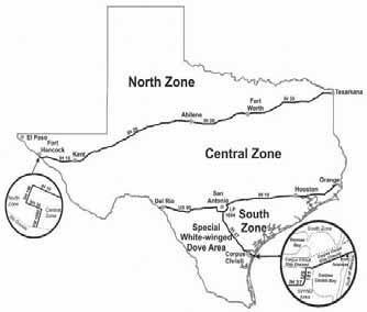 Texas Dove Zone Map 2022