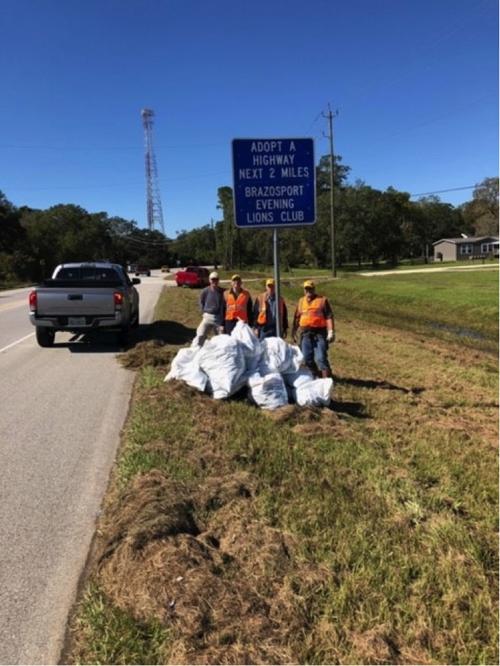 Brazosport Evening Lions Club Cleans Two Mile Highway Stretch