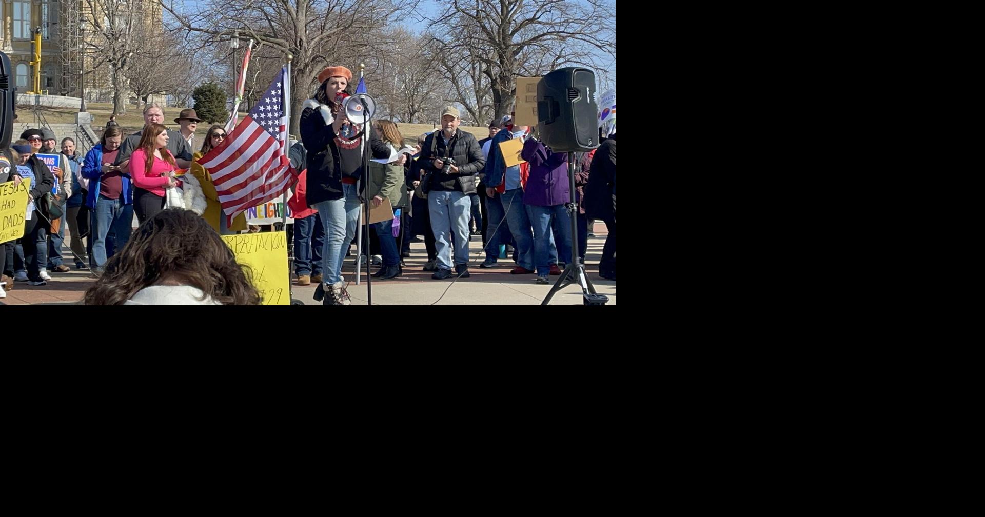 Hundreds protest LGBTQ bills at Iowa State Capitol | Iowa State ...