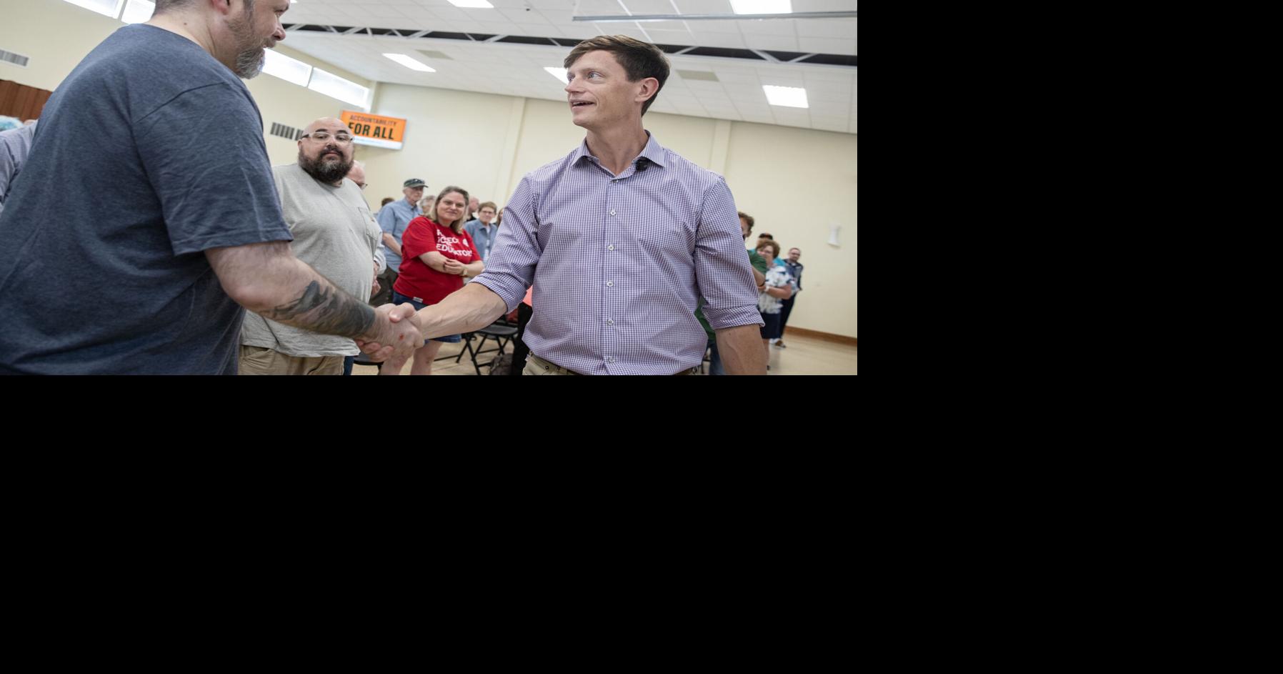 Frustrated Iowa state employee finds an ally in Rob Sand at Monticello town hall