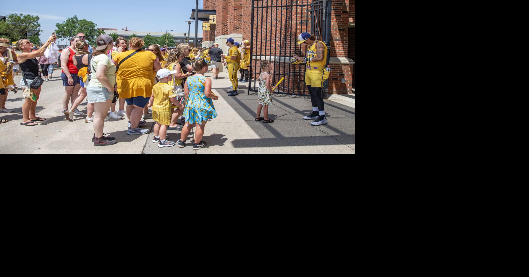 The Savannah Bananas are in Iowa City. Fans can’t get enough of it, even with a weather delay