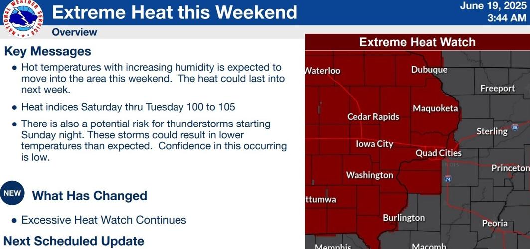 Heat wave will bring ‘dangerously hot’ conditions to Iowa this weekend ...