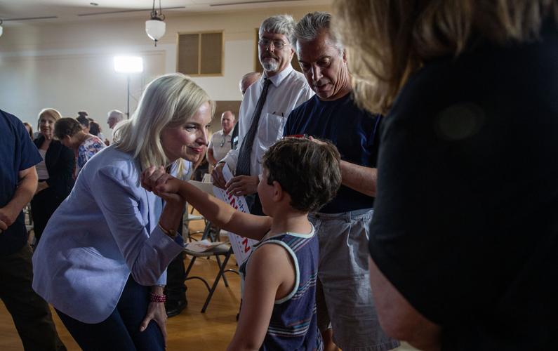 Hecklers disrupt Ashley Hinson Cedar Rapids rally | Iowa Campaigns and ...