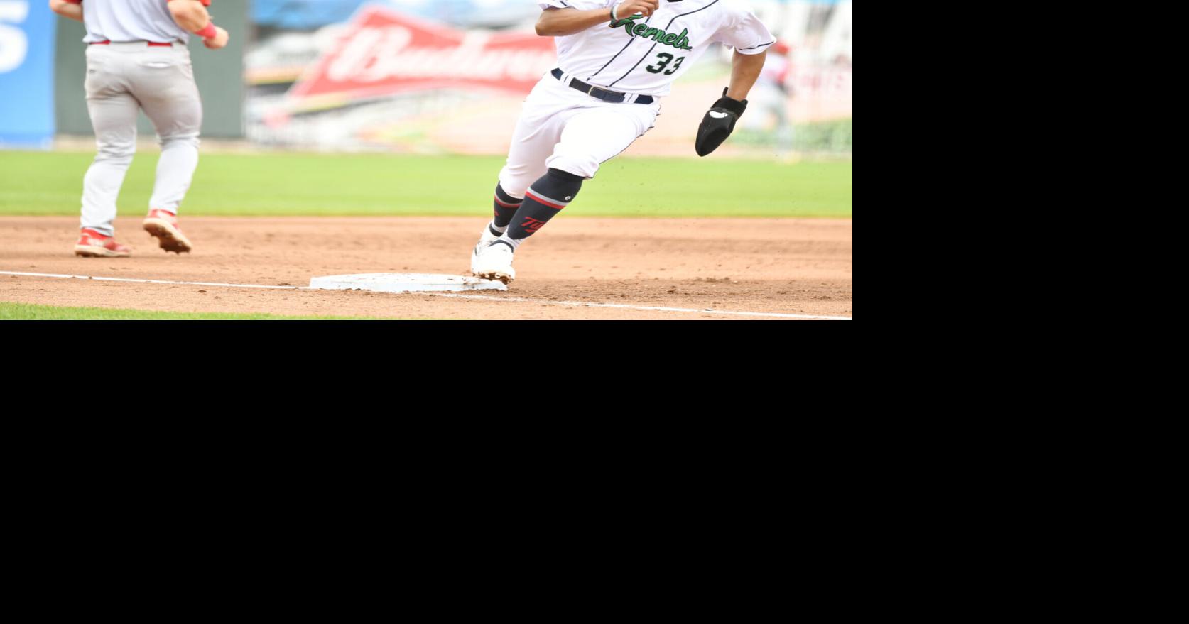 Andy Lugo of C.R. Kernels finally finds his hitting stroke