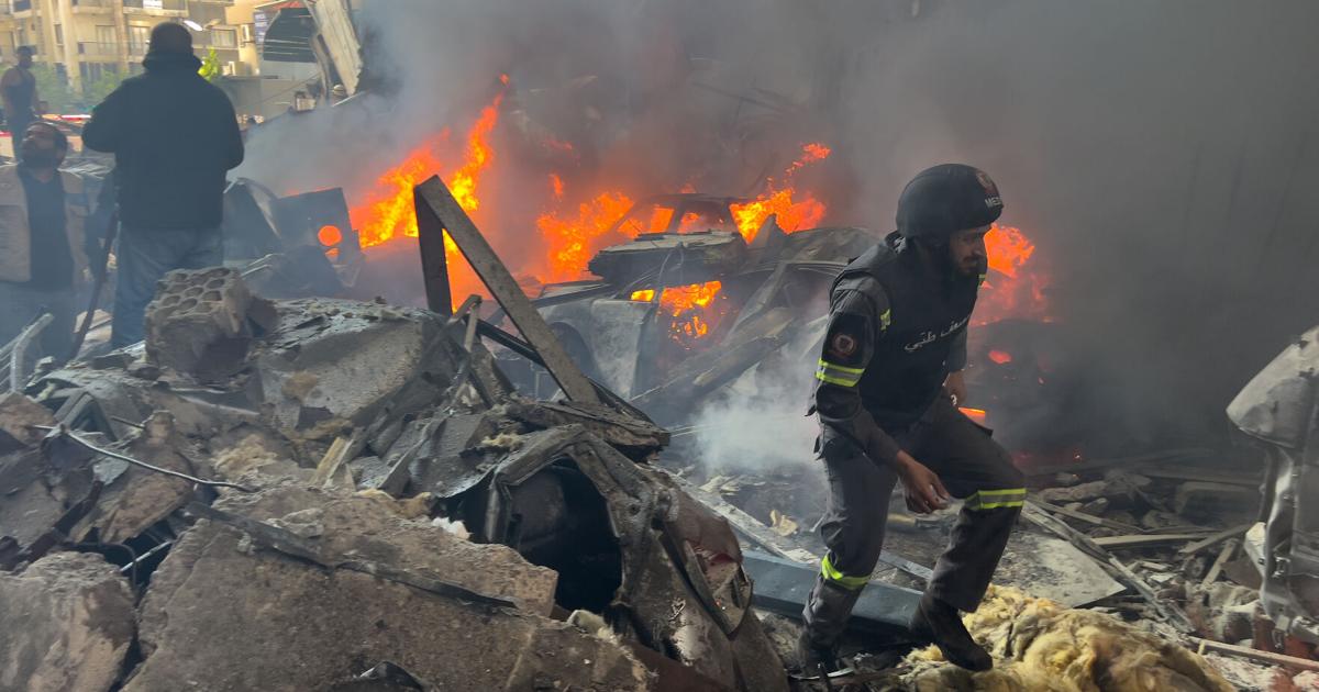 मध्य बेरूत में इज़राइल की बमबारी की तस्वीरें